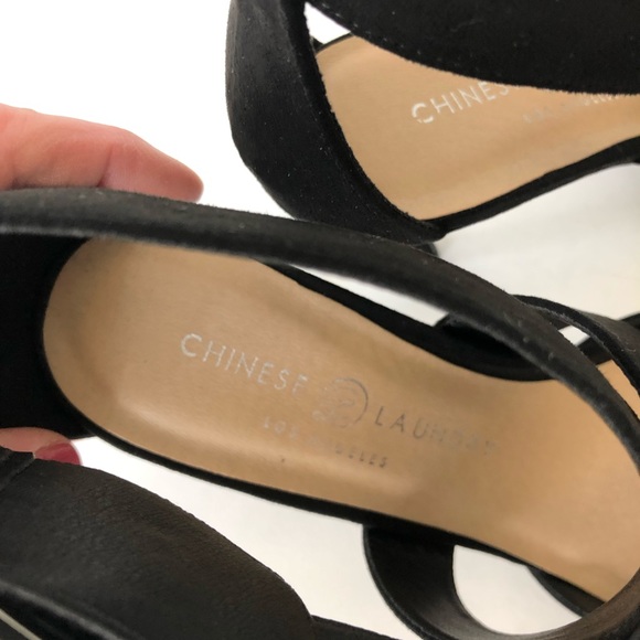 Chinese Laundry Raquel Faux Suede Black Heels 9 - Picture 6 of 8